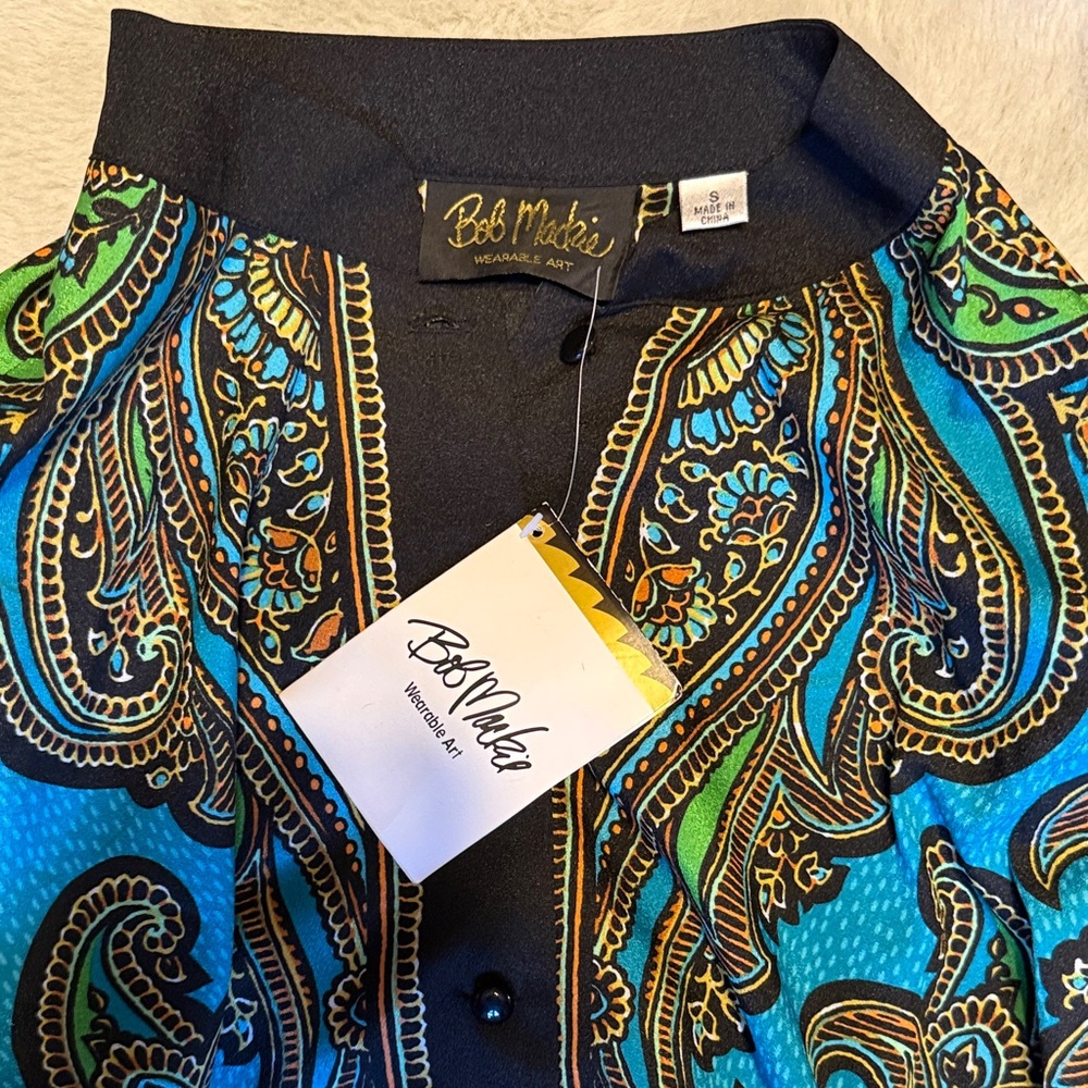 Colorful Bob Mackey Paisley Button-Up Blouse - Picture 2 of 7